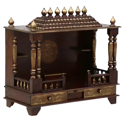 Samrudhi Sheesham Wood Mandir (Brown) Side angle