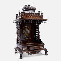 Sannidhi Teak Wood Mandir (Brown) side angle