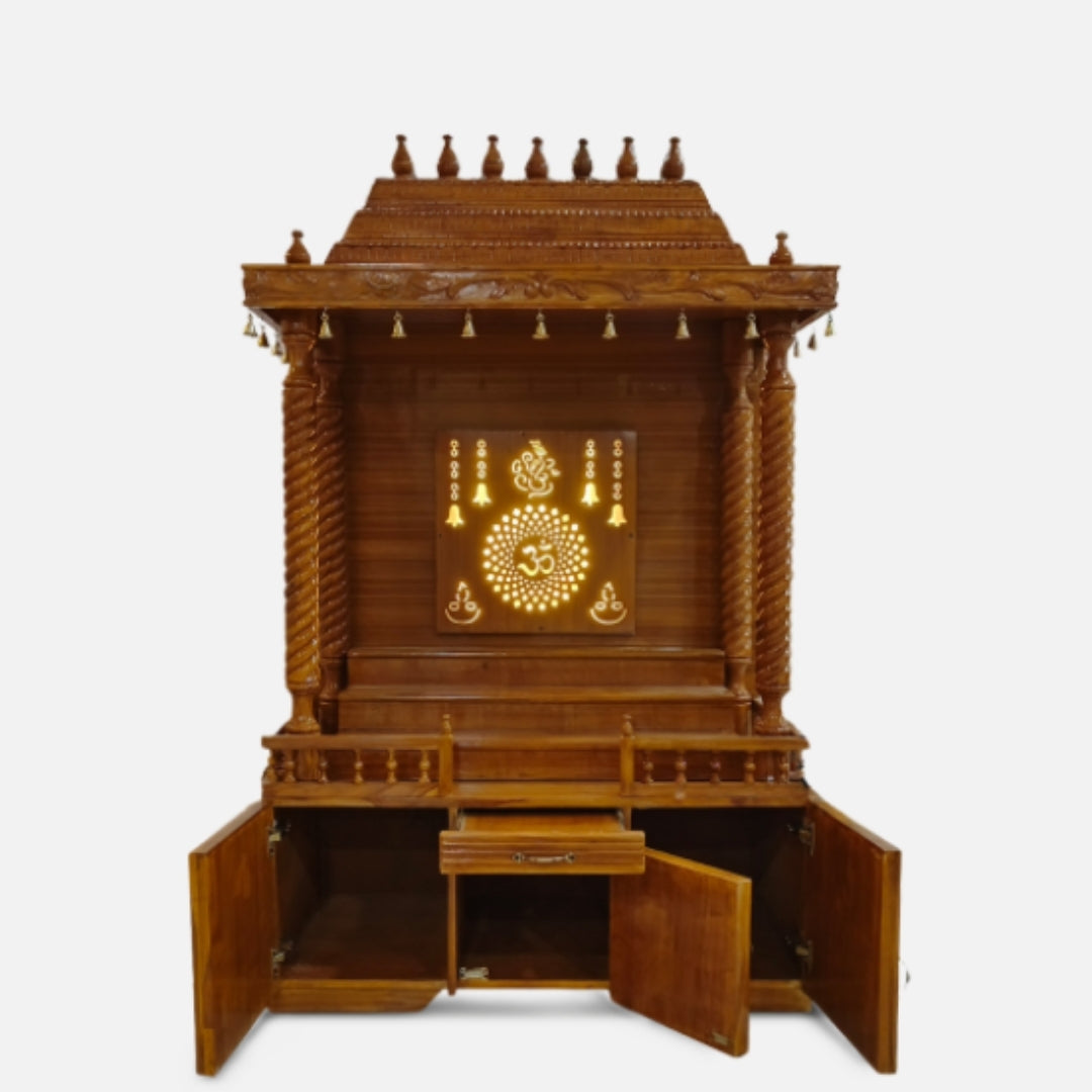 Sannidhya Teak Wood Mandap (Teak) open door view