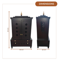 Sanraksha Teak Wood Mandir (Brown) Dimensions 