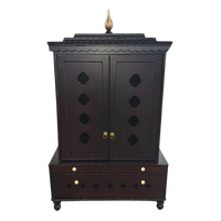 Sanraksha Teak Wood Mandir (Brown) Front view