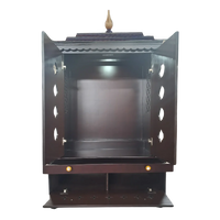 Sanraksha Teak Wood Mandir (Brown) open door view