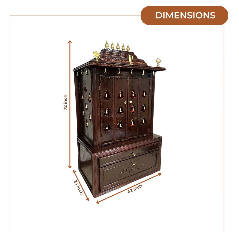 Sanskaar Teak Wood Mandap (Mahogany) dimensions