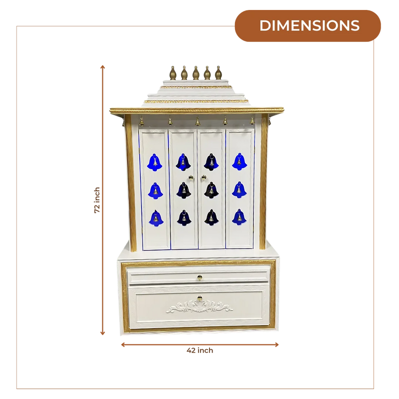Sanskaar Teak Wood Mandap (White) dimensions