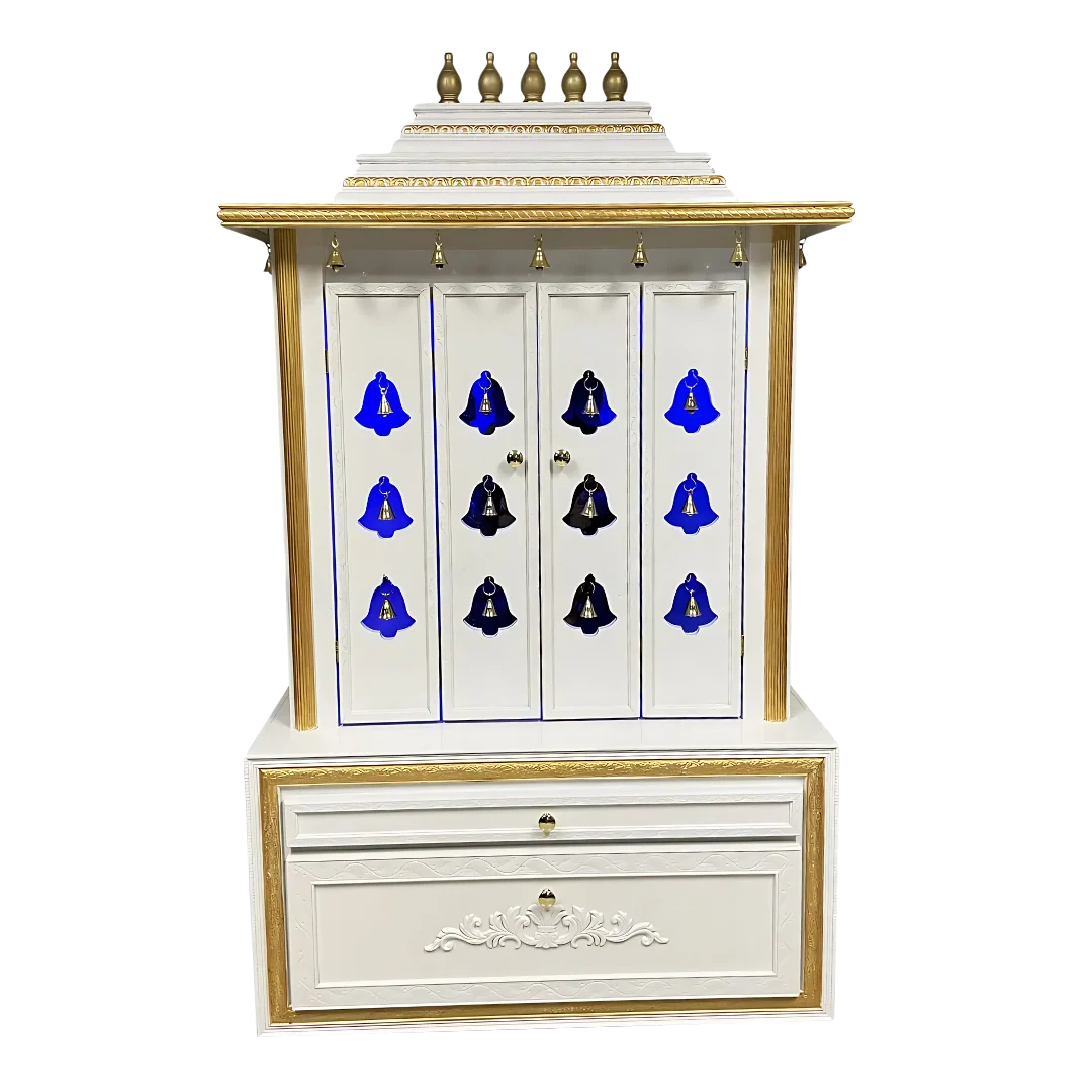Sanskaar Teak Wood Mandap (White) front view