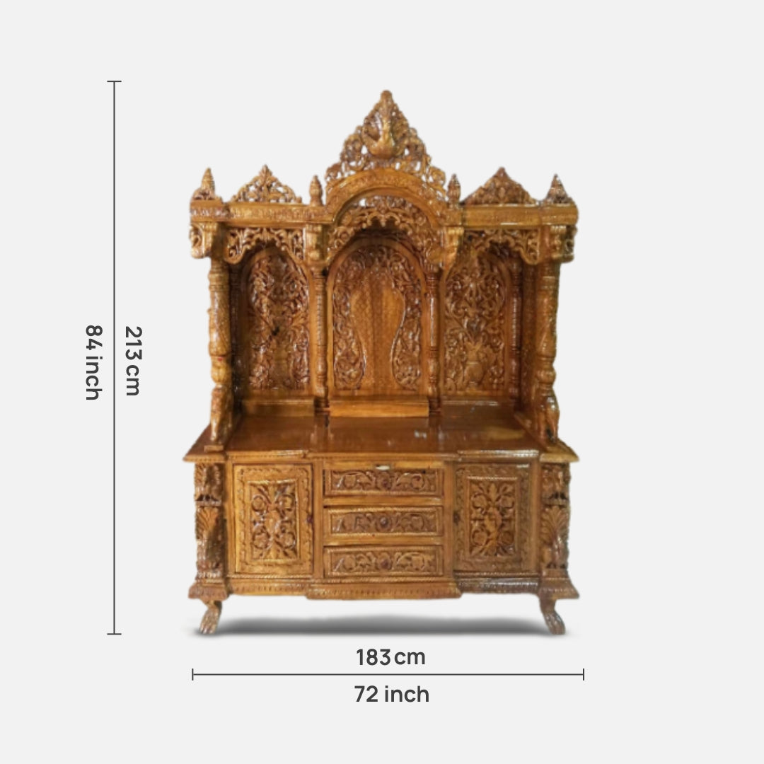 Santosham Teak Wood Mandap (Teak) dimensions