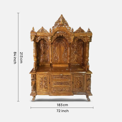 Santosham Teak Wood Mandap (Teak) dimensions