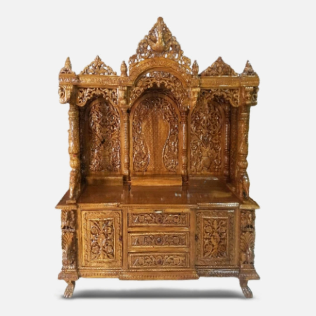 Santosham Teak Wood Mandap (Teak) front view