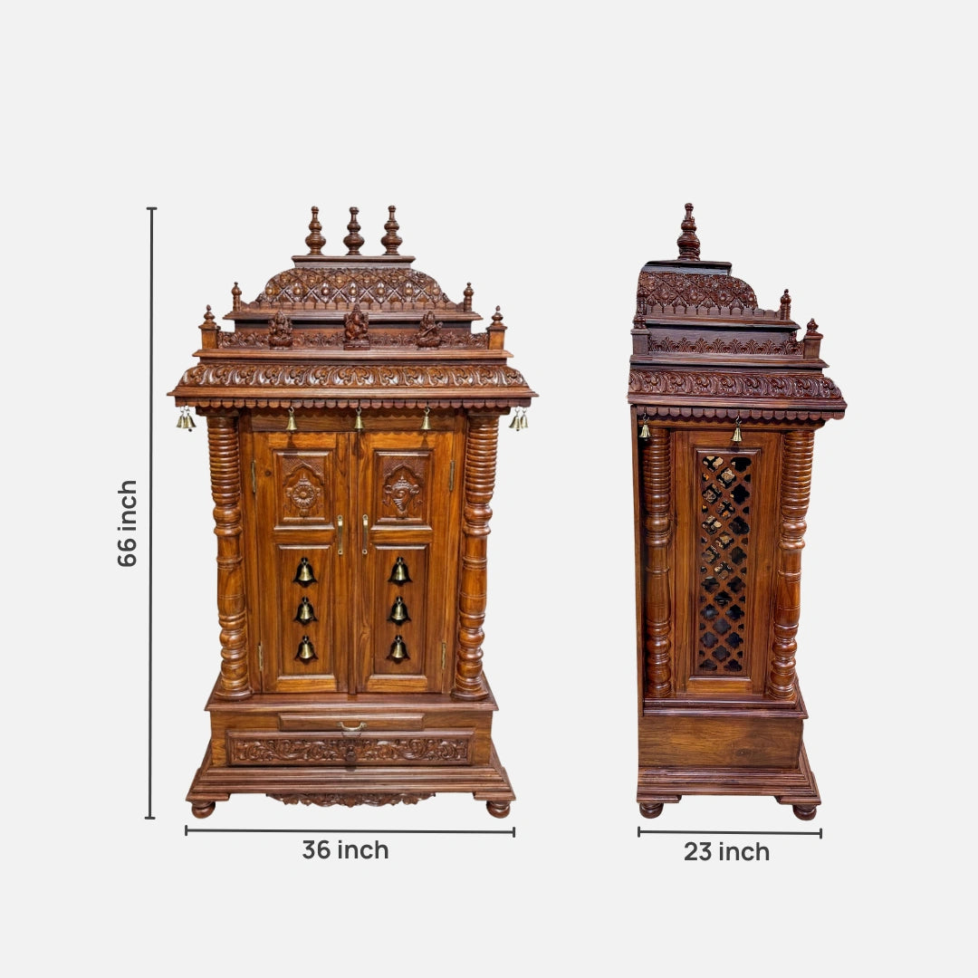 Sara Teak Wood Mandap (Teak) dimensions 