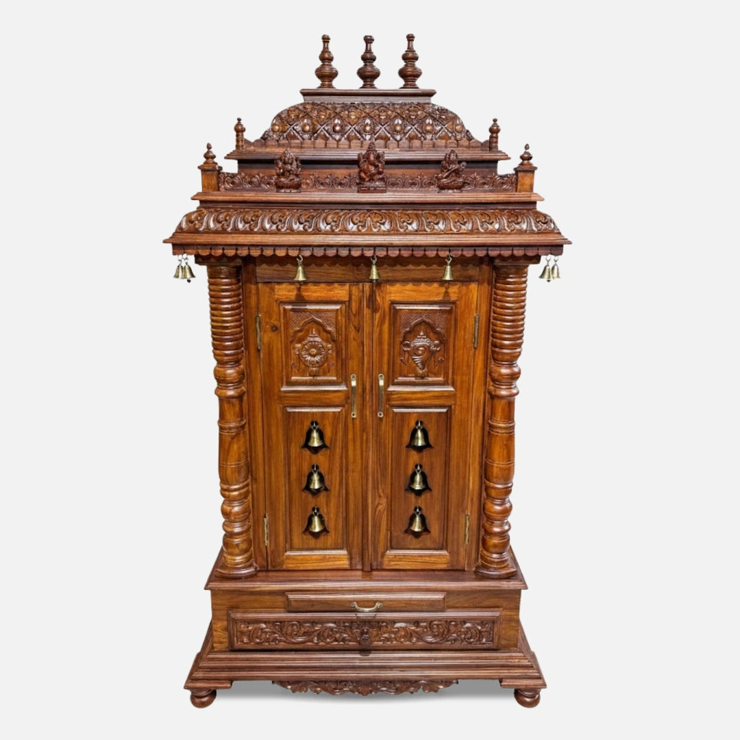 Sara Teak Wood Mandap (Teak) front view  