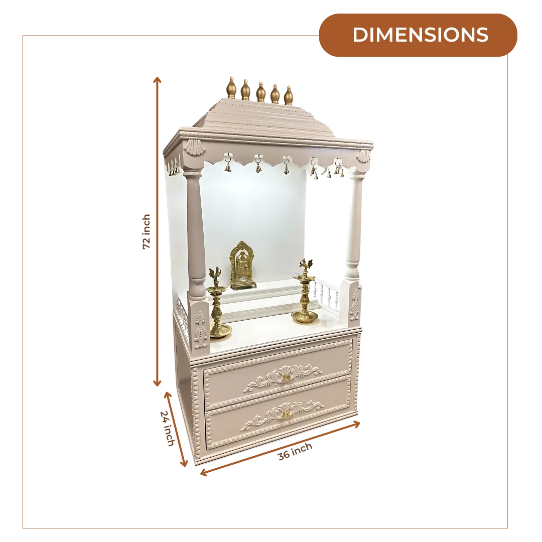 Sarovar Teak Wood Mandap (White) dimensions
