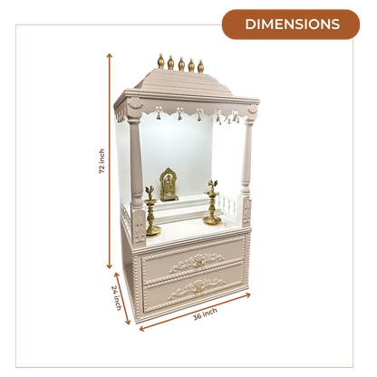 Sarovar Teak Wood Mandap (White) dimensions