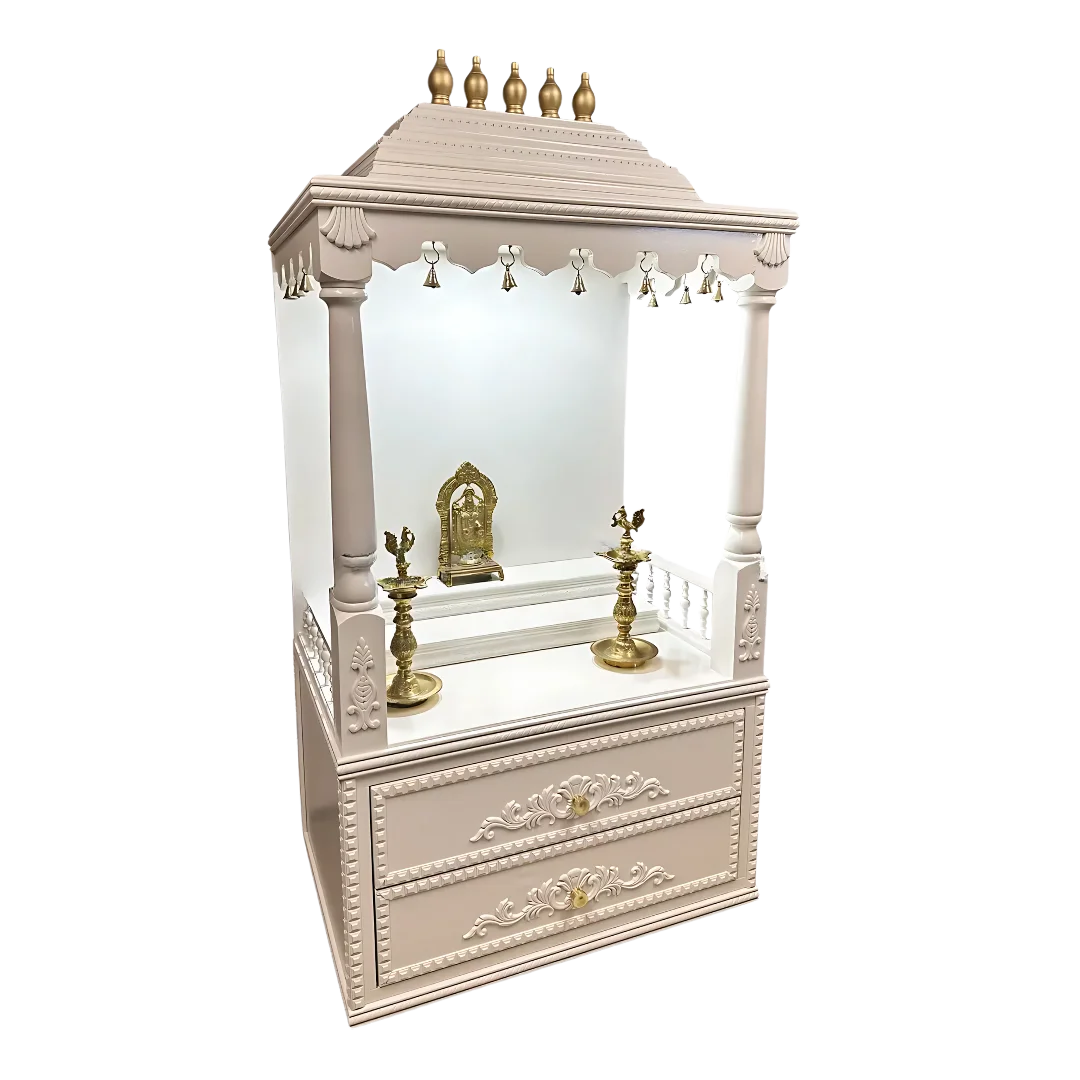Sarovar Teak Wood Mandap (White)  side angle 