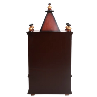 Satvika Wall Mount Pooja Mandir without Door Back View Image(Brown Gold)