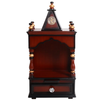 Satvika Wall Mount Pooja Mandir without Door(Brown Gold) Front Image