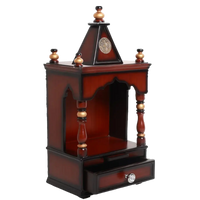 Satvika Wall Mount Pooja Mandir without Door(Brown Gold) Side View Image