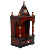 Satvika Wall Mount Pooja Mandir without Door Side Angle Image(Brown Gold)
