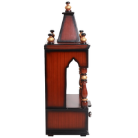 Satvika Wall Mount Pooja Mandir without Door Side View(Brown Gold)