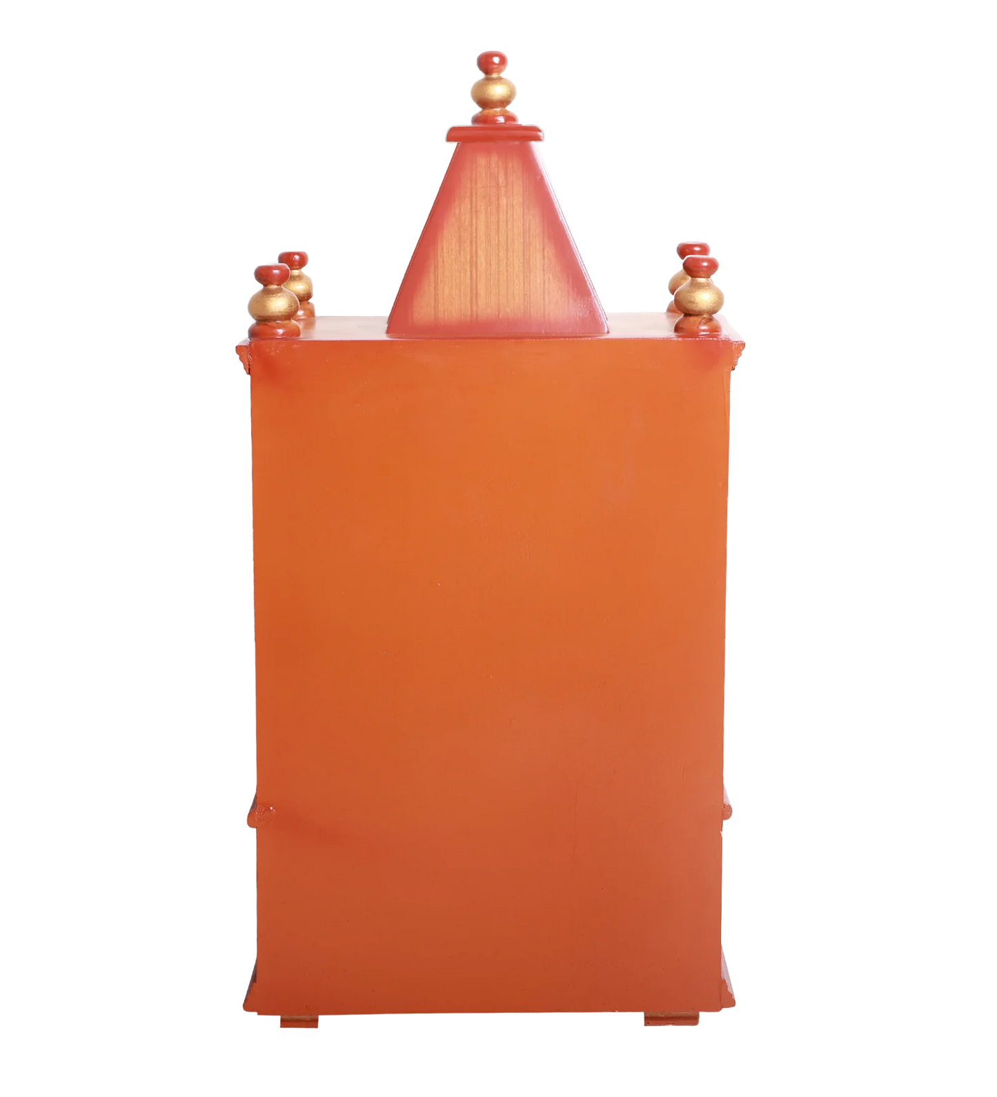 Satvika Wall Mount Pooja Mandir without Door (Teak Gold) Backside Image