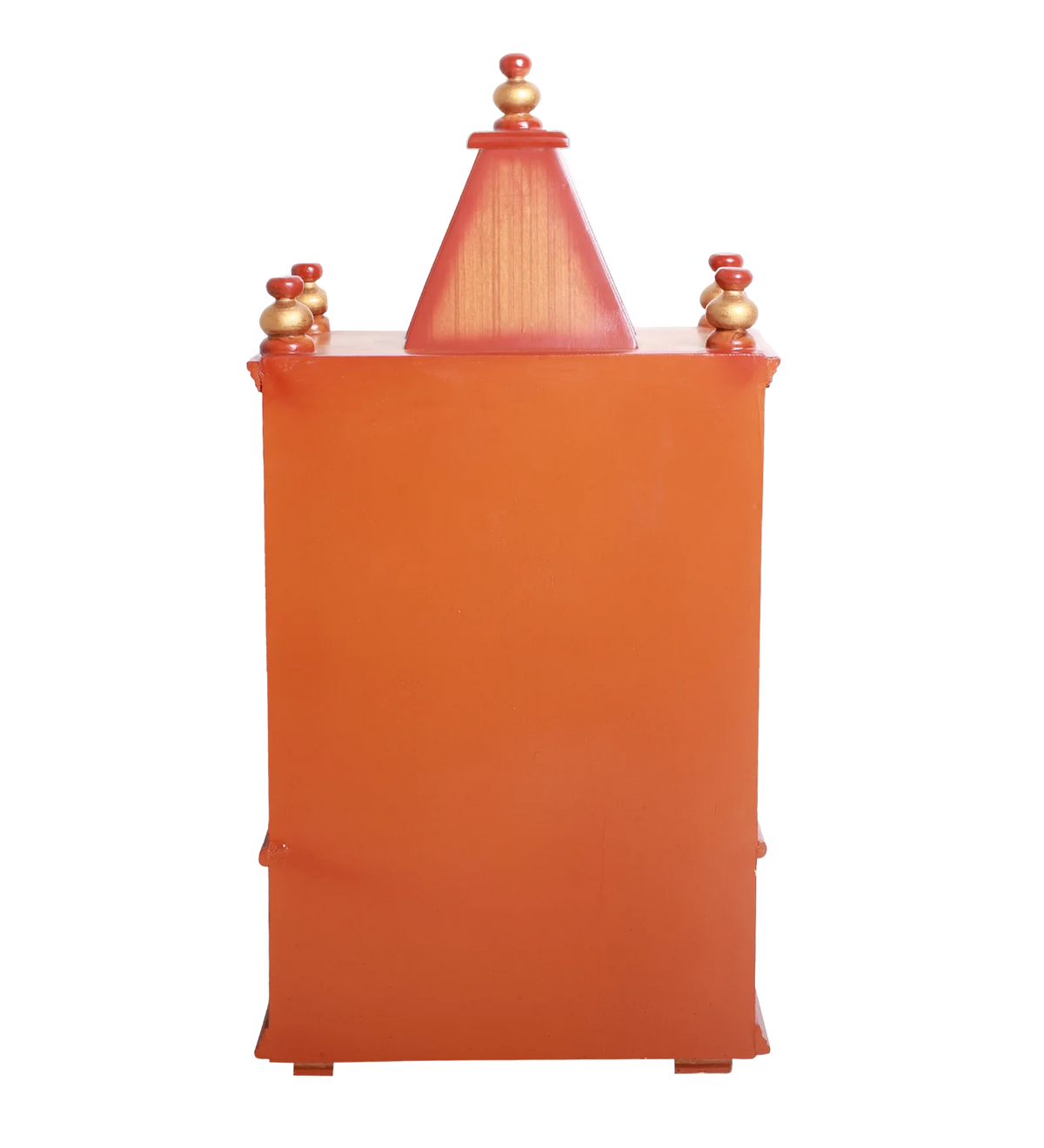 Satvika Wall Mount Pooja Mandir without Door (Teak Gold) Backside Image