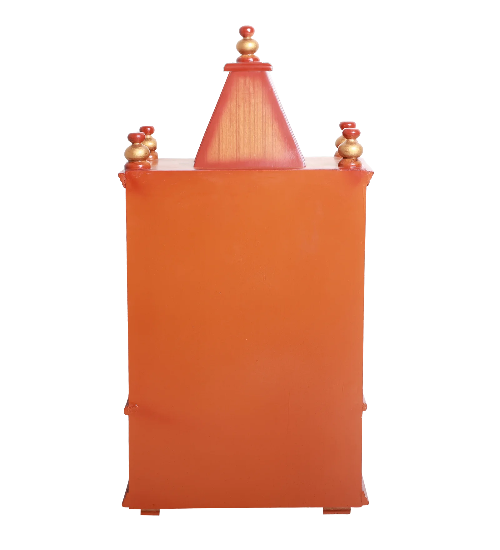 Satvika Wall Mount Pooja Mandir without Door (Teak Gold) Backside Image