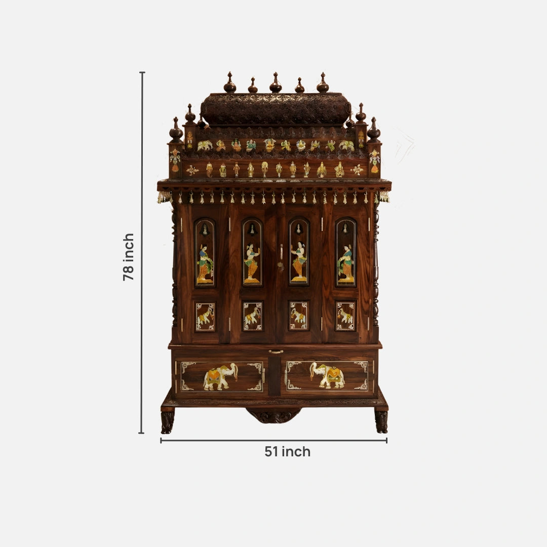 Satvish Teak Wood Mandap (Teak) dimensions 