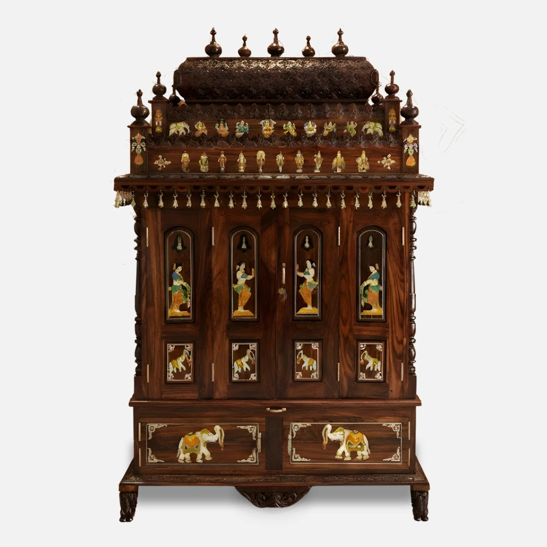 Satvish Teak Wood Mandap (Teak) front view 