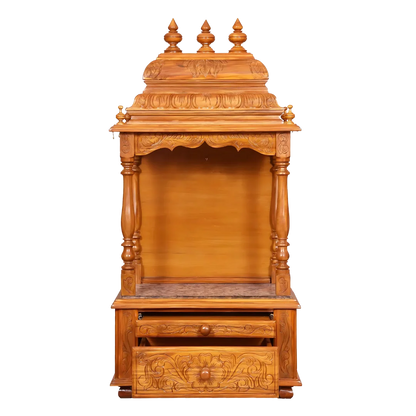 Satyam Sheesham Wood Mandir (Teak) Front view