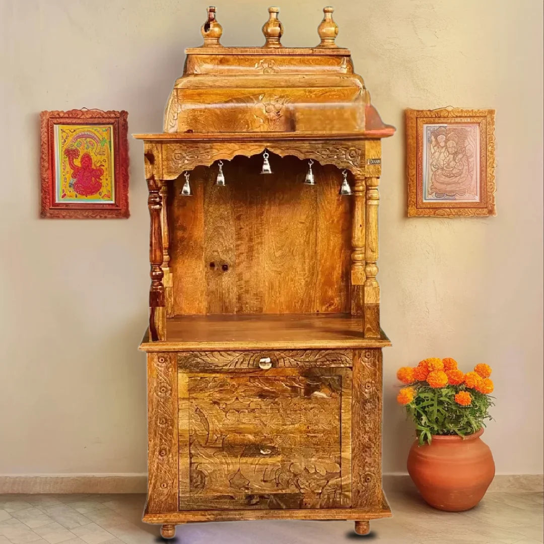 Satyam Sheesham Wood Mandir (Teak) Lifestyle image