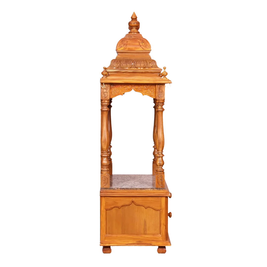 Satyam Sheesham Wood Mandir (Teak) Side View