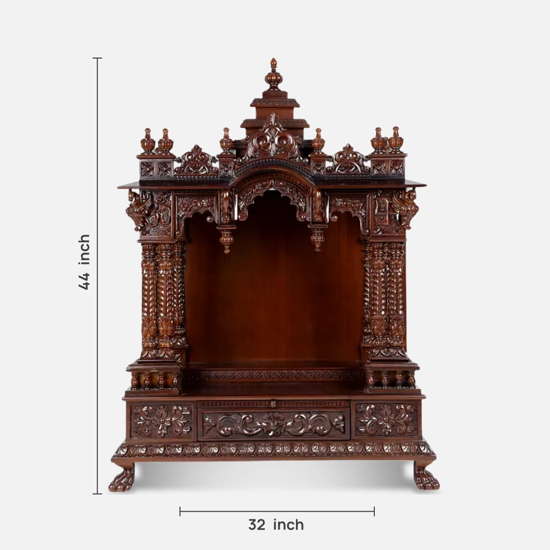  Satyaprakash Teak Wood Mandap (Brown) dimensions 