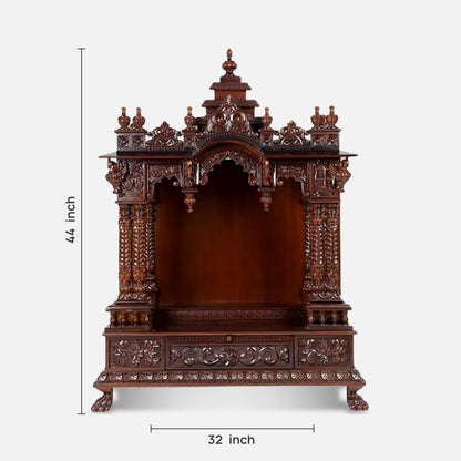  Satyaprakash Teak Wood Mandap (Brown) dimensions 