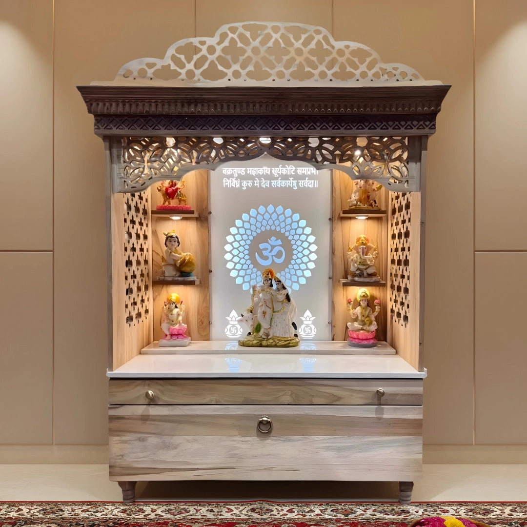 Satyaraj Teak Wood Mandir (Teak) lifestyle image 