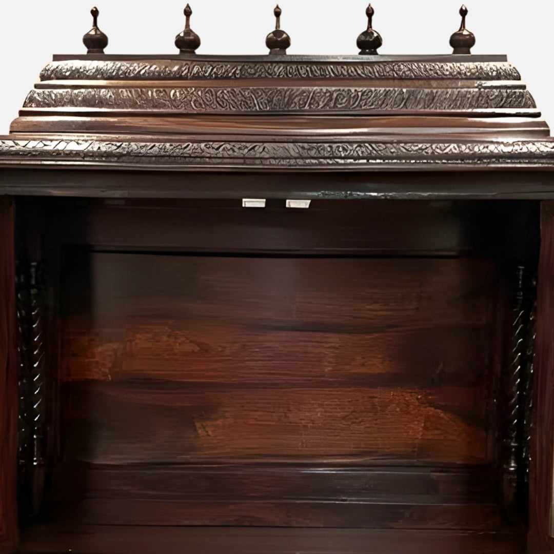 Satyarath Teak Wood Mandap (Brown) close view 