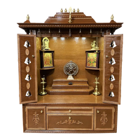 Saumitra Teak Wood Mandap (Brown) open door