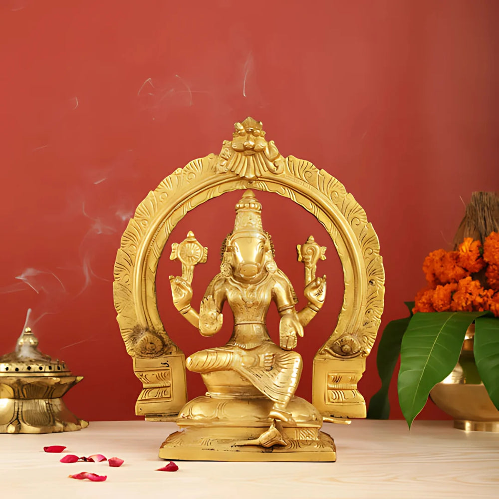 Seated Hanuman Brass Idol 2 lifestyle view