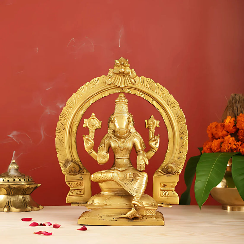Seated Hanuman Brass Idol - 2
