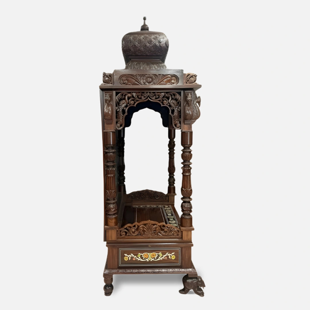 Shambhavi Teak Wood Mandap (Brown) side view 