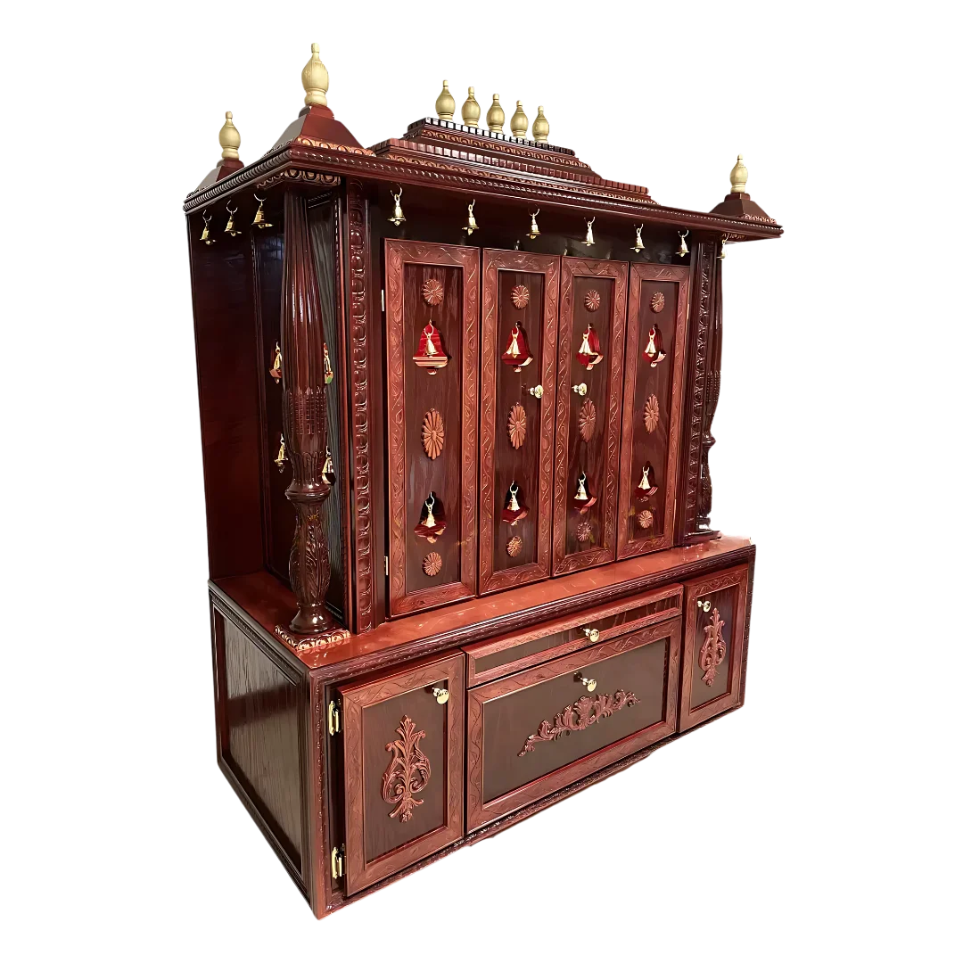 Shanti Dham Teak Wood Mandap (Cherry) side view