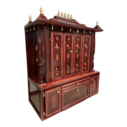 Shanti Dham Teak Wood Mandap (Cherry) side view