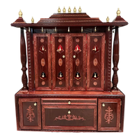 Shanti Dham Teak Wood Mandir (Cherry) front view