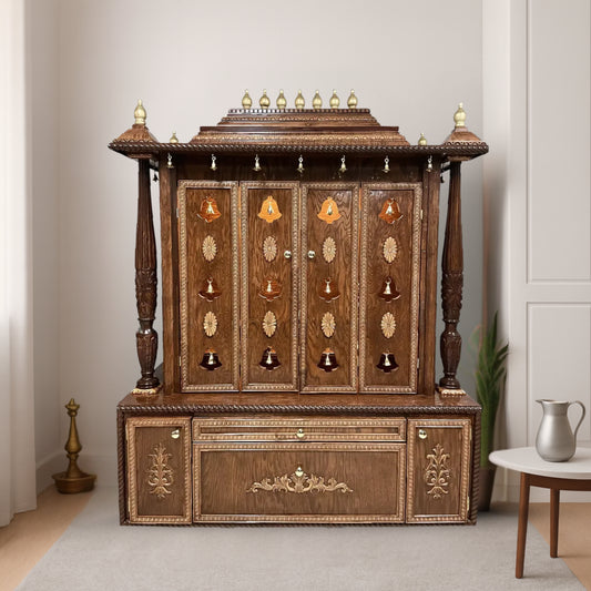 Shanti Dham Teak Wood Mandap (Caramel Brown) lifestyle view