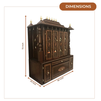 Shanti Dham Teak Wood Mandir (Brown) dimensions