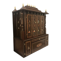 Shanti Dham Teak Wood Mandir (Brown) side angle 