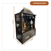 Shanti Stambh Teak Wood Mandap (Dark Brown) dimensions