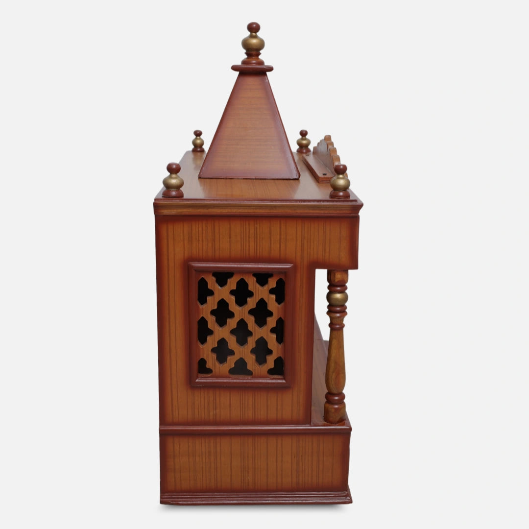 Sharan Teak Wood Mandir (Teak Gold)  side view 