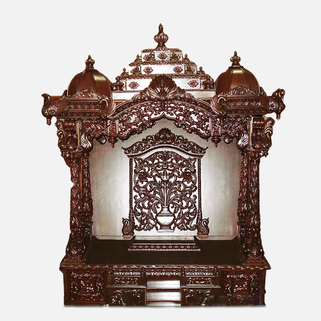 Sharika Teak Wood Mandap (Brown) front view 