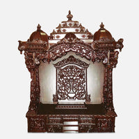 Sharika Teak Wood Mandap (Brown) front view 