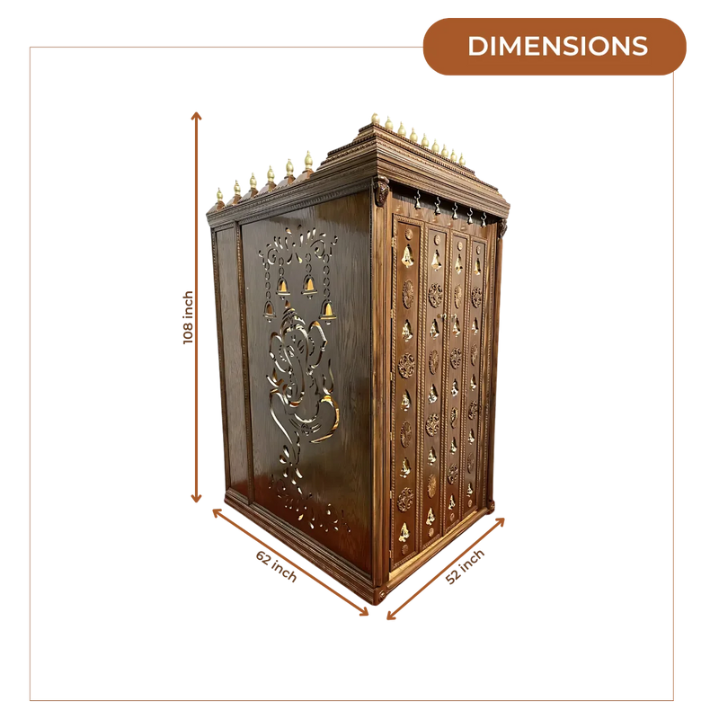 Sharudeep Teak Wood Mandap (Brown) dimensions