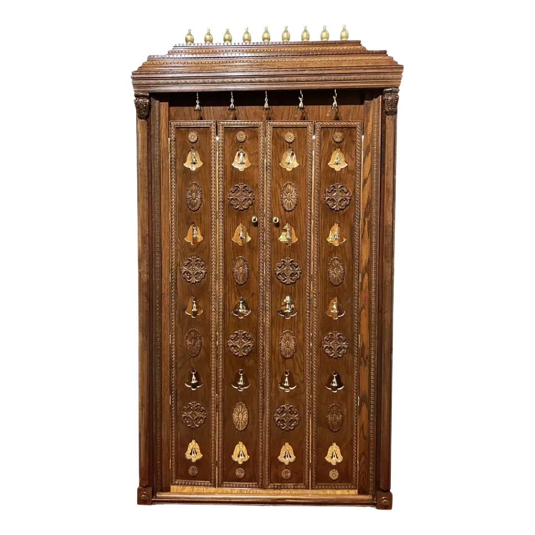 Sharudeep Teak Wood Mandap Brown with Door